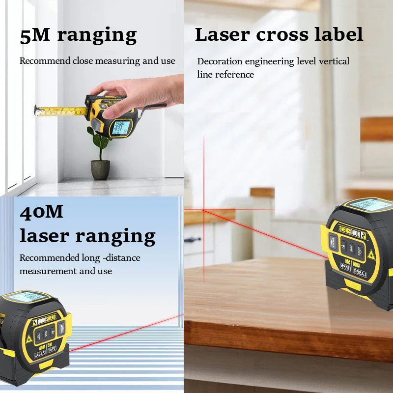 Lisslune | 3-in-1 Infrared Laser Tape Measure