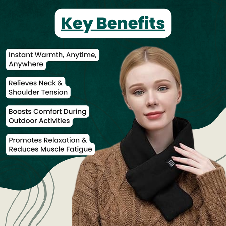 Lisslune | WarmFlex™ Heated Wrap for Neck | Heated Scarf for UK Winters