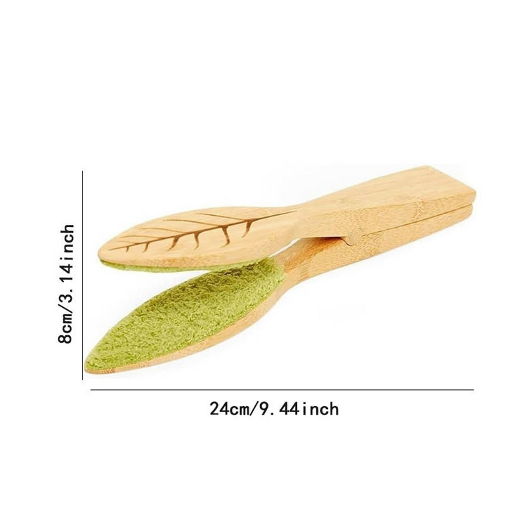 Lisslune | Plant leaf cleaning tongs made of wood for gentle leaf care