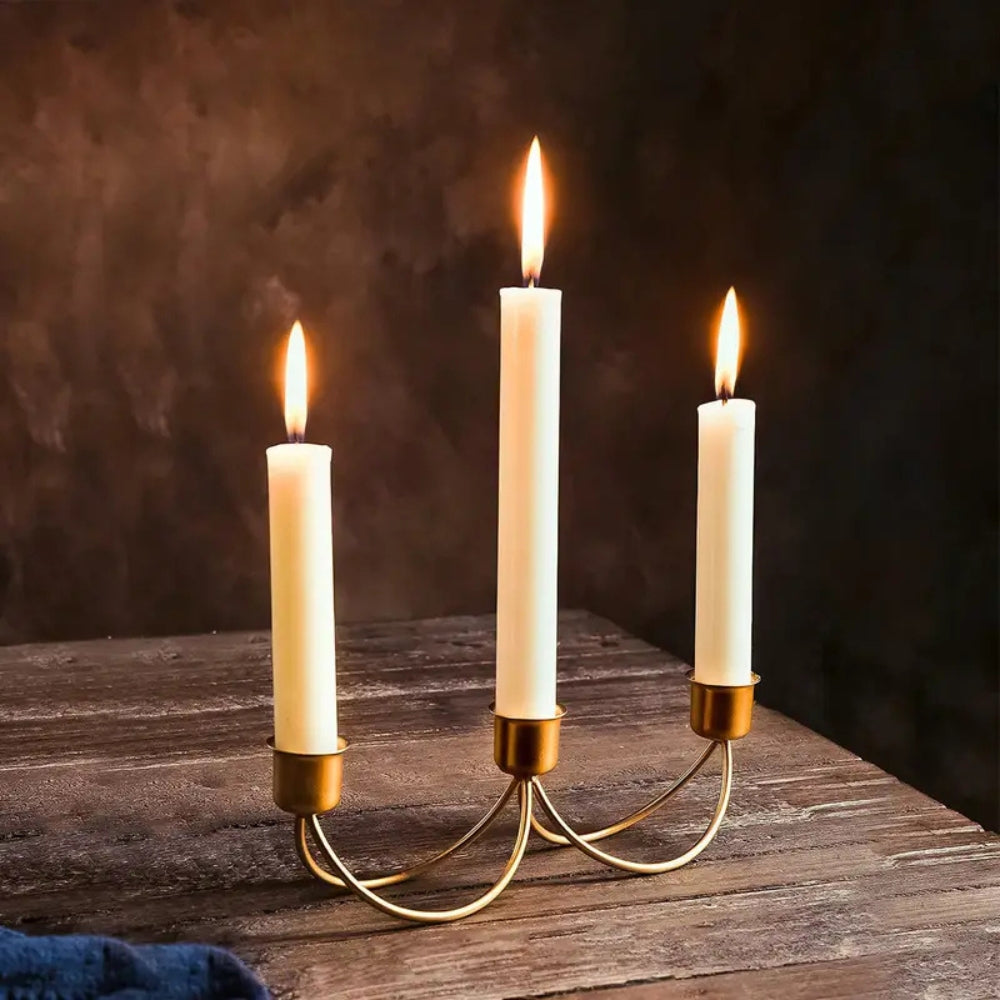 Lisslune | Gilded Trio Iron Candle Holder