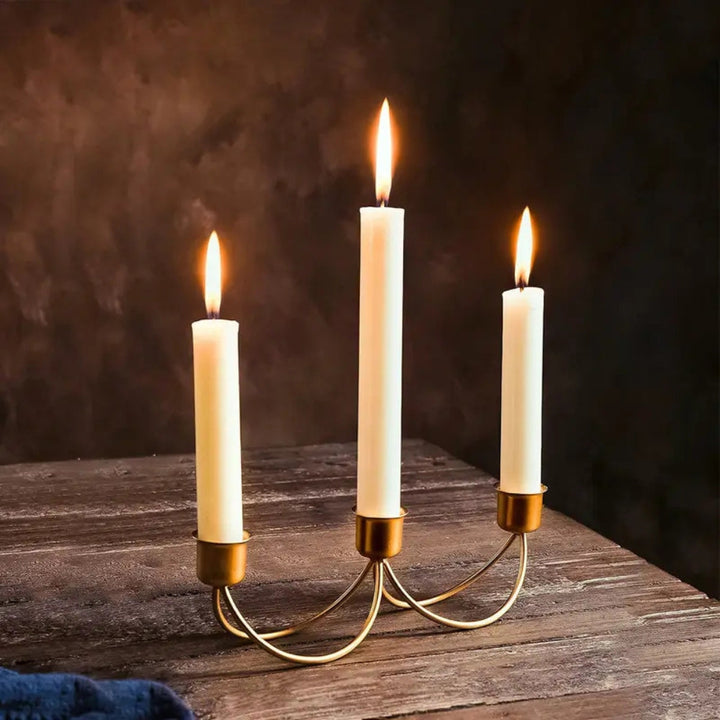 Lisslune | Gilded Trio Iron Candle Holder