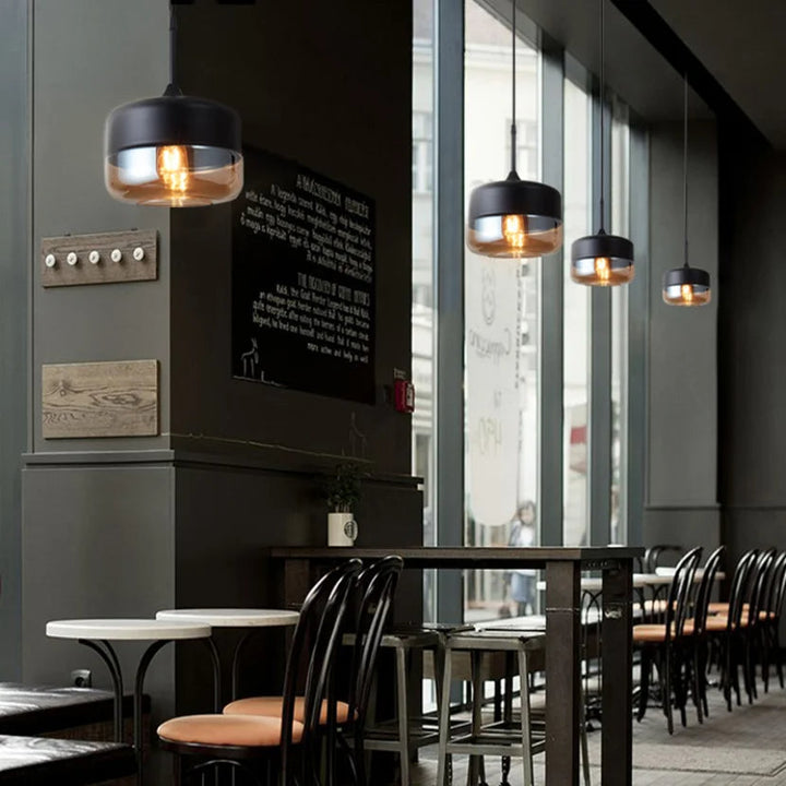 Lisslune | EternaGlow Pendant Light made of Glass and Wood | Elegant Design for Your Home