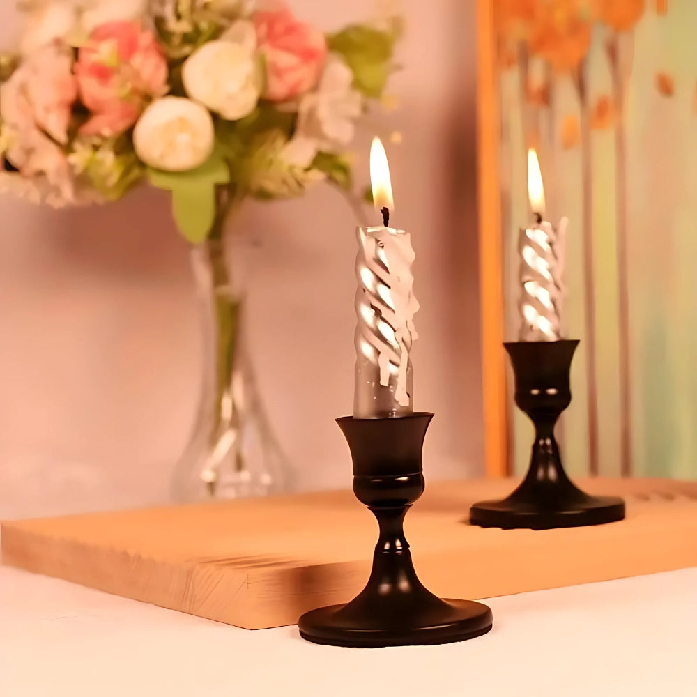 Lisslune | Shimmering Vintage Candle Holder | 2pc Set