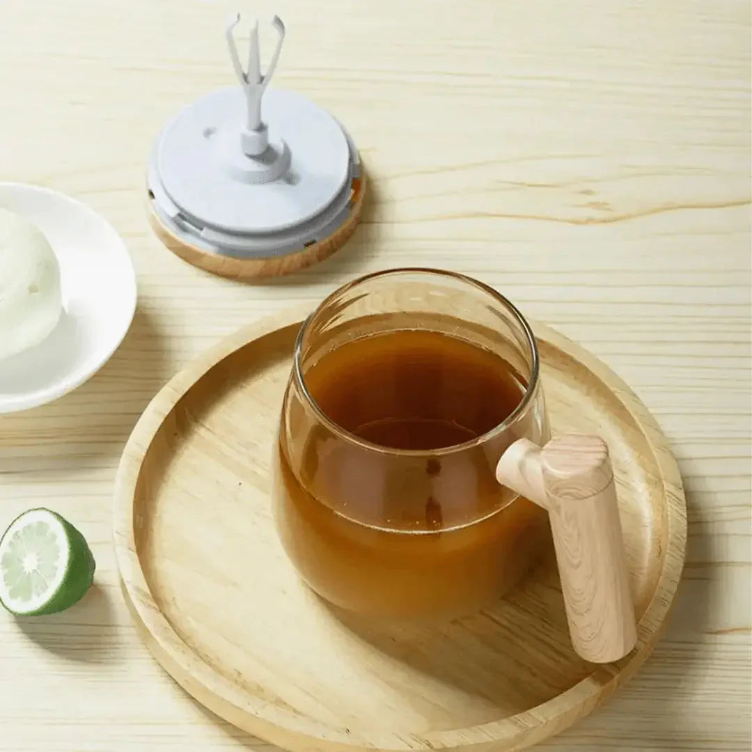 Lisslune | Intelligent Mug – Self-Stirring Cup with Wood Design