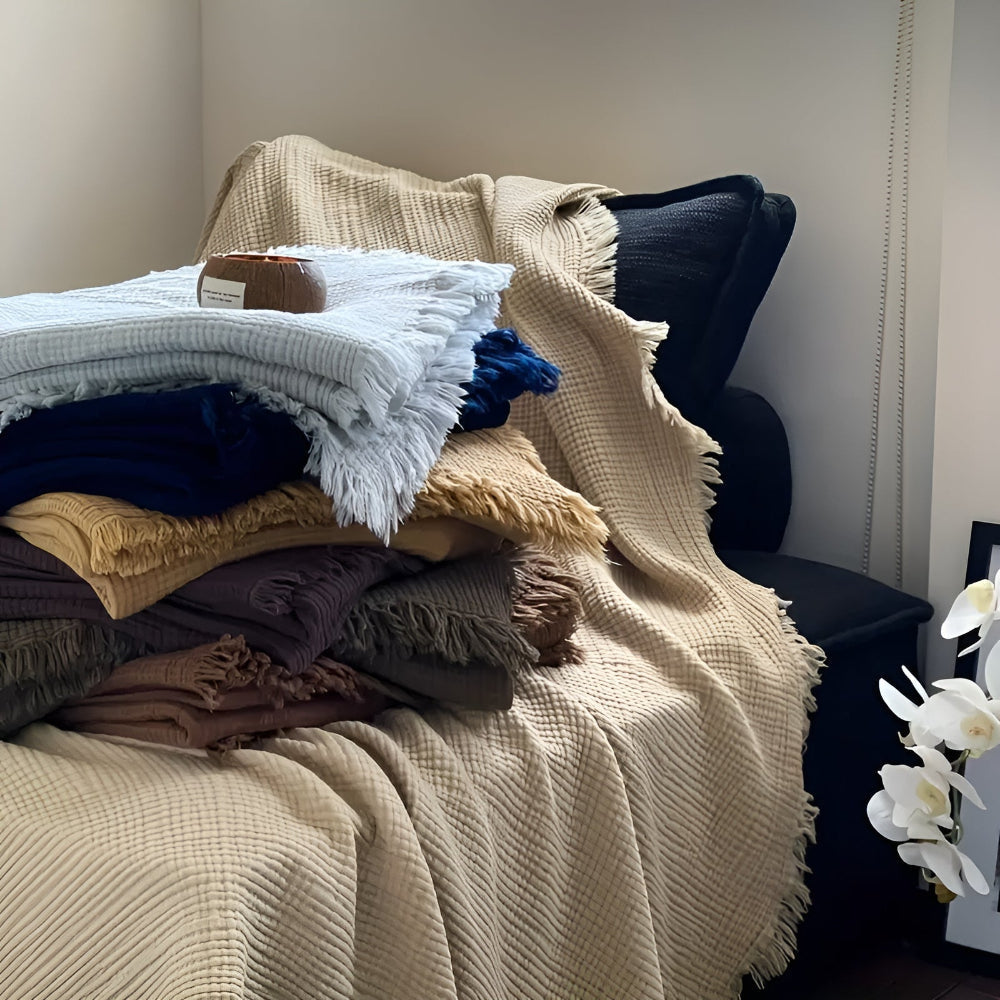 Lisslune | Cotton Crinkle Tassel Blanket