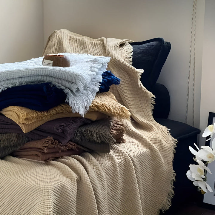 Lisslune | Cotton Crinkle Tassel Blanket