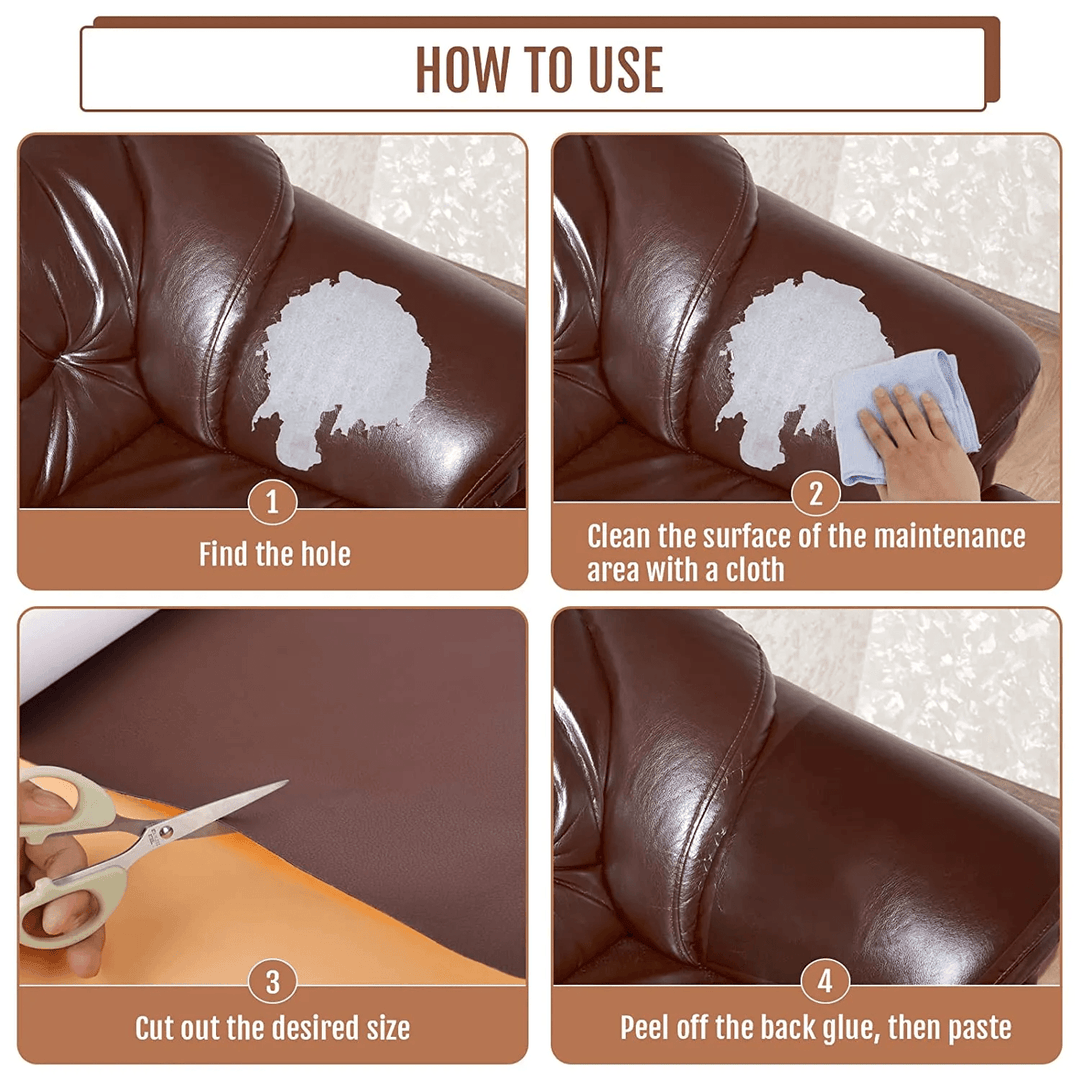 Lisslune | Jumbo XL Luxe Litchi Leather Repair Stickers - Stylish Solutions for Elegant Furniture Repairs