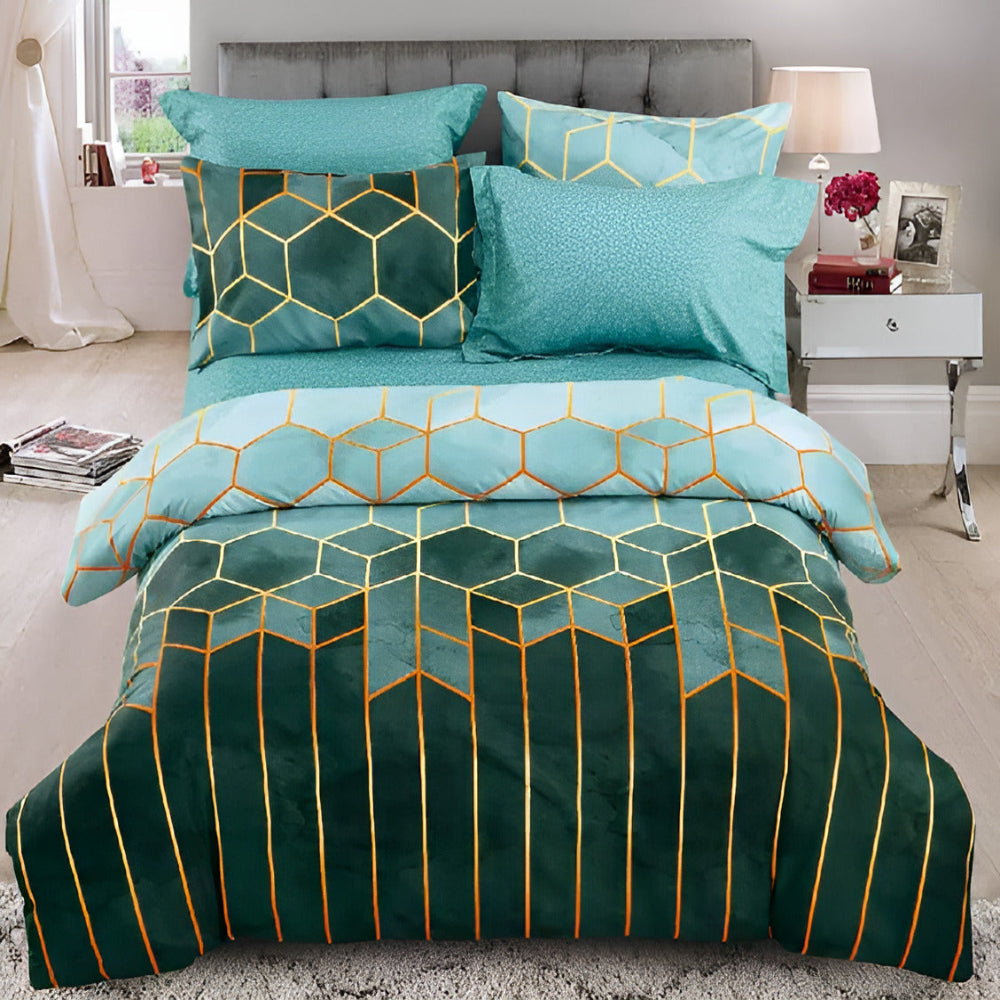 Lisslune | Golden Cosmo Hive | 3pcs Duvet Cover Sets