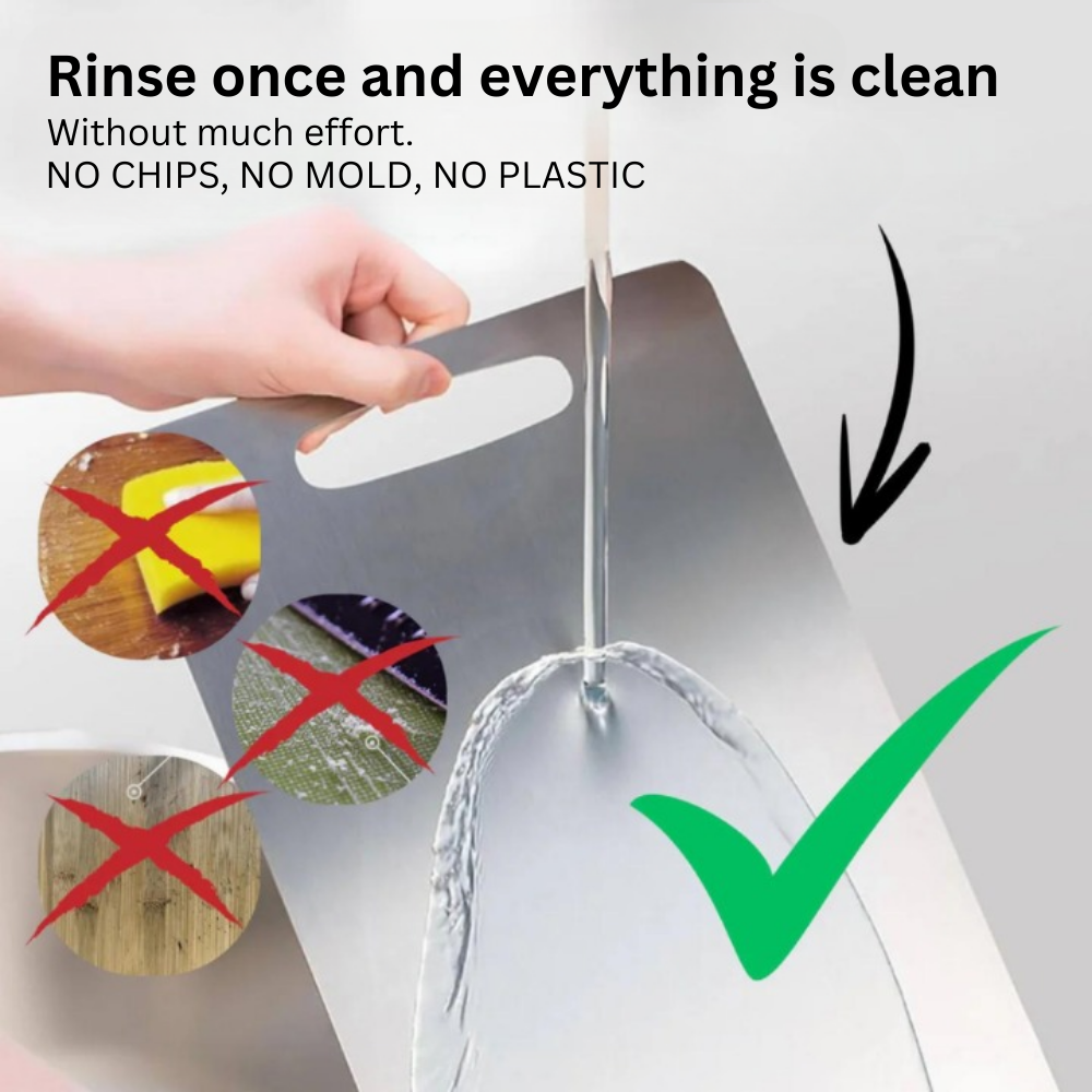 Lisslune | Medical Grade Titanium Cutting Board | Durable, Non-porous Surface for Safe Food Preparation & Kitchen Use