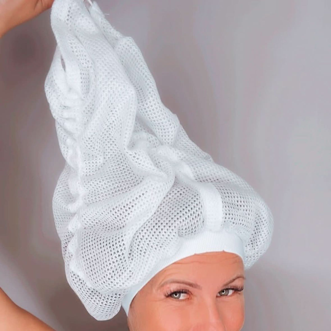 Lisslune | Net Plopping Cap for Curly Hair – Frizz-Free Drying Bonnet