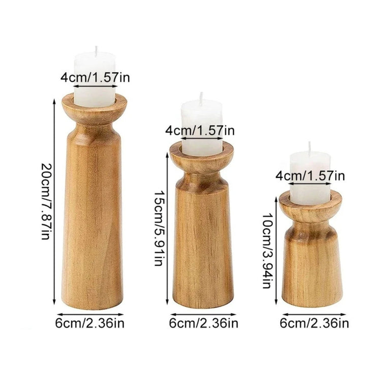 Lisslune | Heirloom Carved Wooden Candle Holders