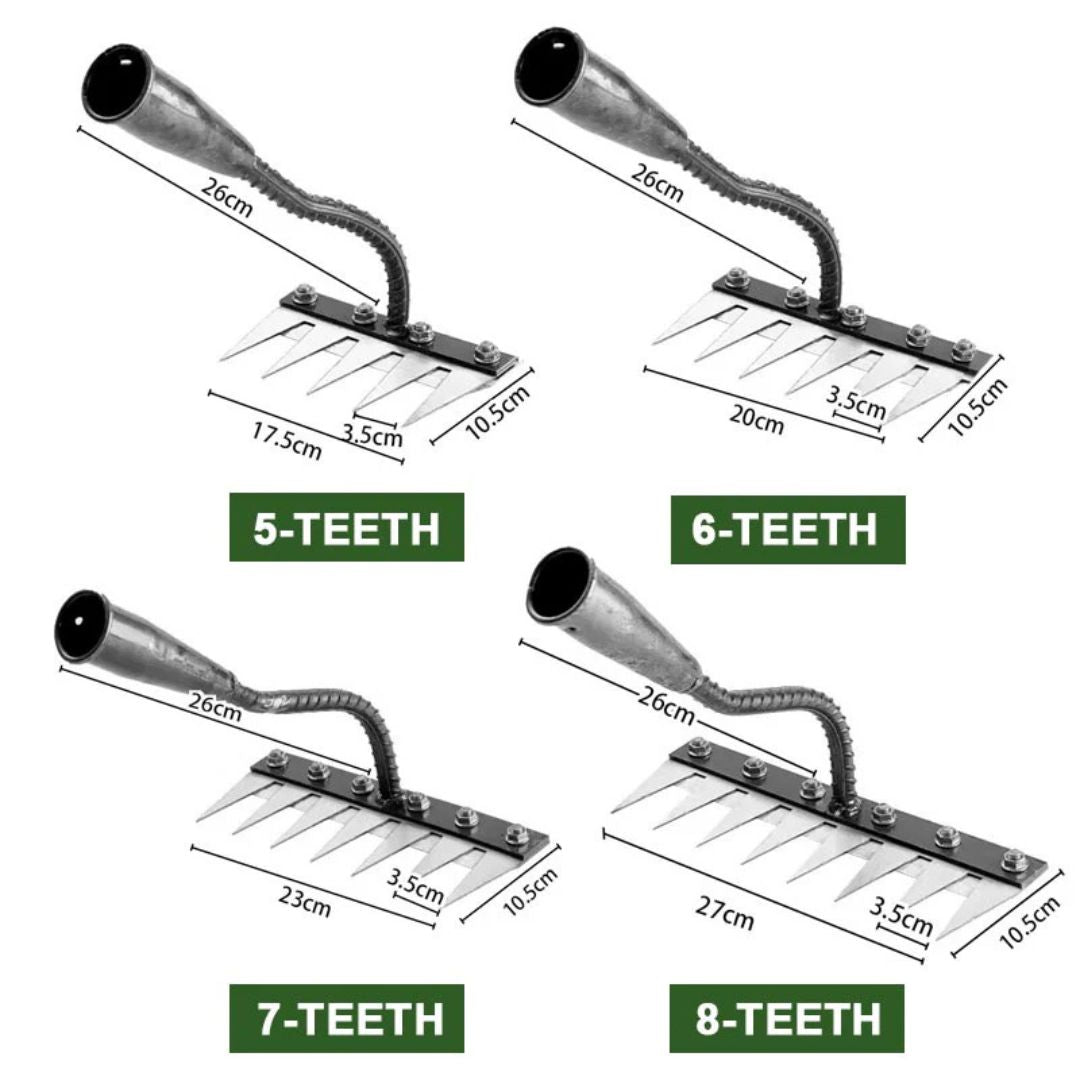 Lisslune | Weeding Rake | Ultra-Durable Steel Teeth & Ergonomic Handle for Effortless Garden Maintenance