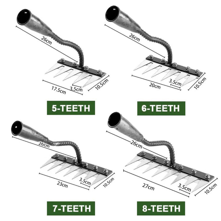 Lisslune | Weeding Rake | Ultra-Durable Steel Teeth & Ergonomic Handle for Effortless Garden Maintenance