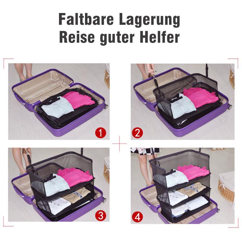 Lisslune | 3-Layers Foldable Shelf Bag Multifunctional Thick Hook Travel Wardrobe Bag Storage Shelves