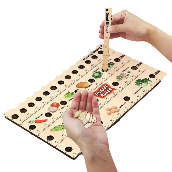 Lisslune | Wood Plant Ruler – Multifunctional Seed Measuring Tool for Garden