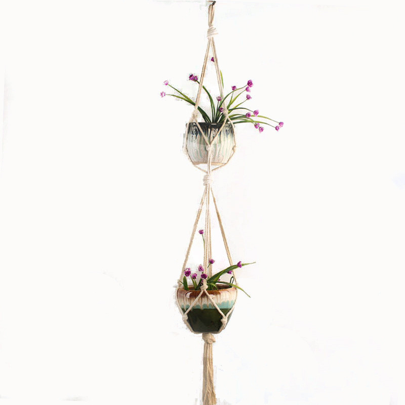 Lisslune | Macrame Plant Hanger Made of Cotton Rope – Stylish Suspension for Pots