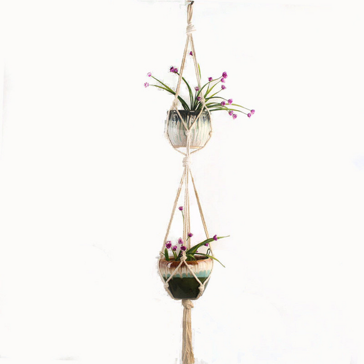 Lisslune | Macrame Plant Hanger Made of Cotton Rope – Stylish Suspension for Pots