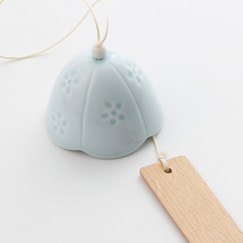 Lisslune | Japanese Ceramic Bells, Sakura Bell Rings, Hanging Garden Bells, Living Space Garden Decoration, White