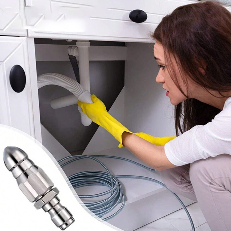 Lisslune | High-pressure nozzle made of stainless steel for unclogging drain pipes