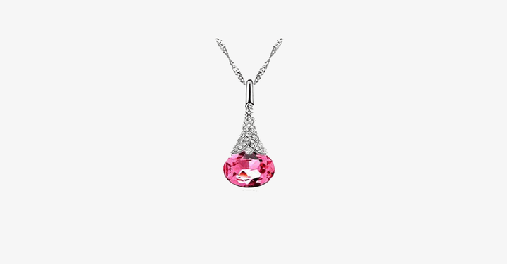 Lisslune | Crystal Water Drop Pendant - Multicolored Austrian Crystals with Lobster Clasp