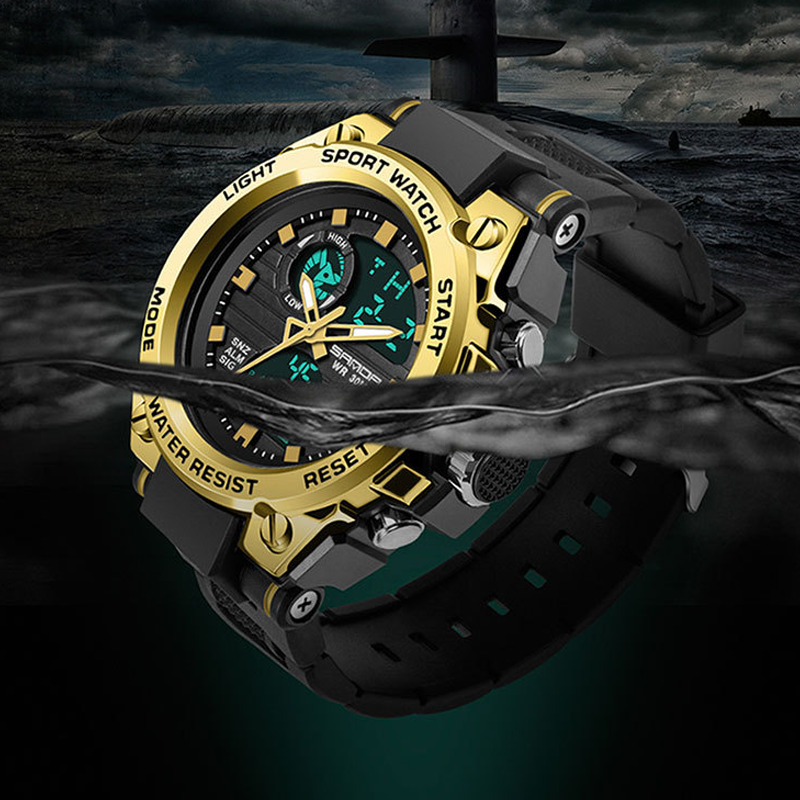 Lisslune | Men's Double Display Waterproof Luminous Watch
