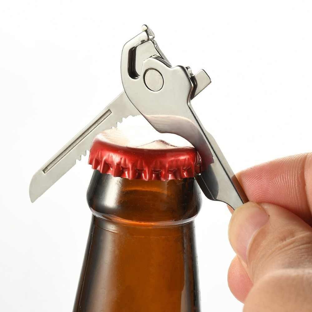 Lisslune | 6-in-1 key ring multifunctional tool mini multitool keychain pocket stainless steel foldable Swiss Tech simple bottle opener keychain