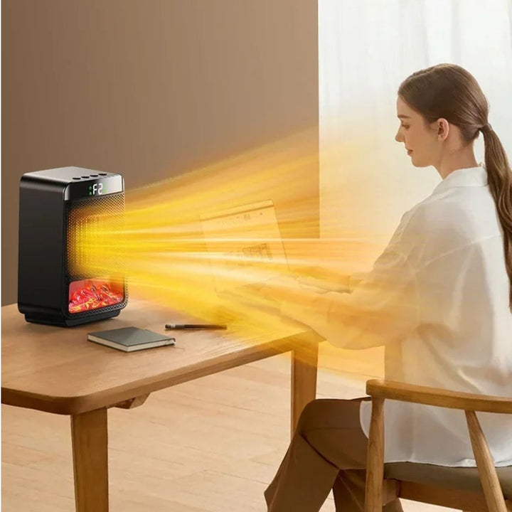 Lisslune | 3D Dynamic Flame Electric Heater | 1500W Portable, ECO-Friendly & Fast Heating for Bathroom and Home Use