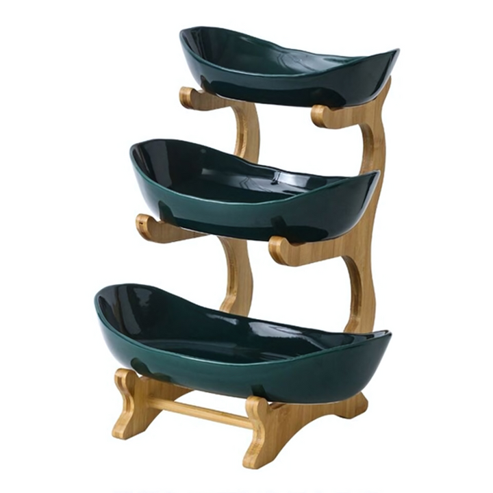 Lisslune | FruitTriad | Three-tier fruit bowl made of plastic