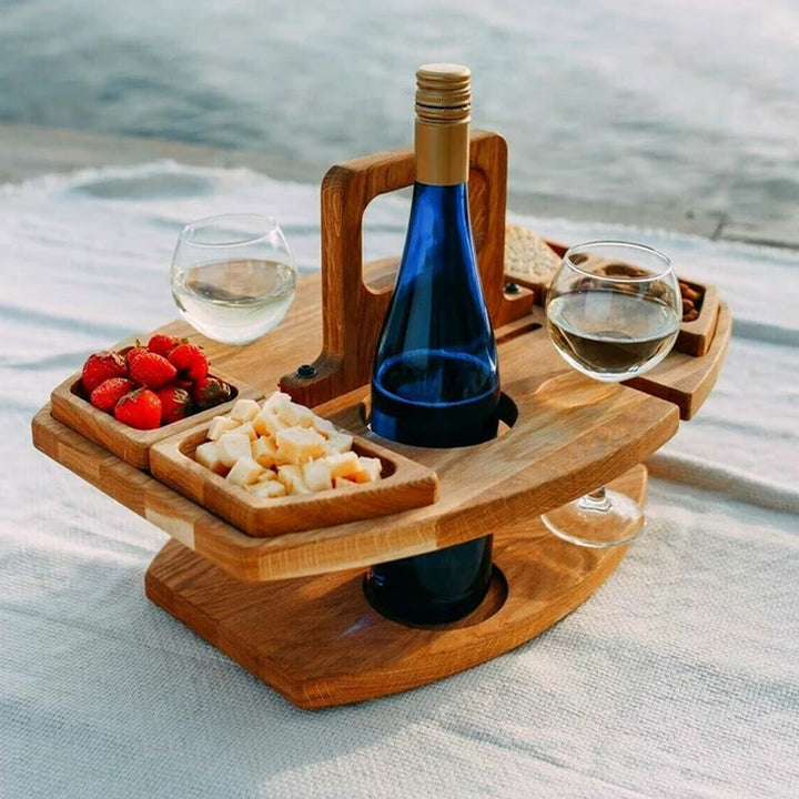 Lisslune | Portable Wooden Picnic Wine Table