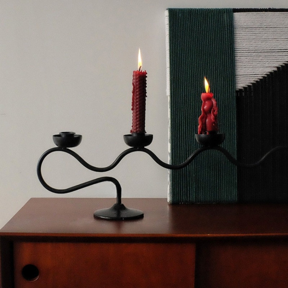 Lisslune | Tri Iron Twisted Candle Holder