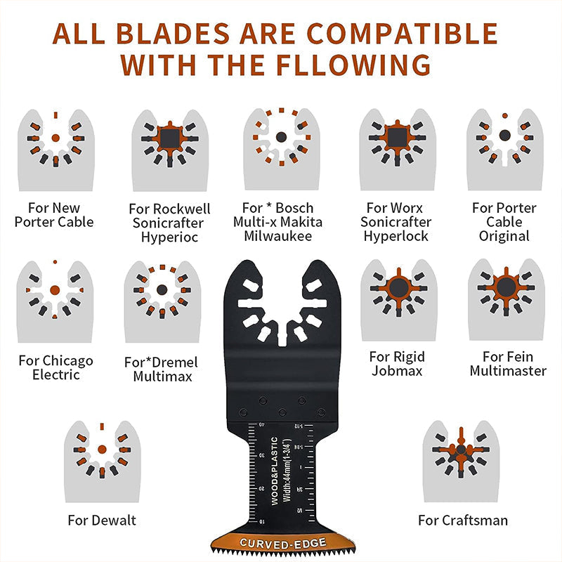 Lisslune | Curved Edge Oscillation Tool Blades (20 pieces)