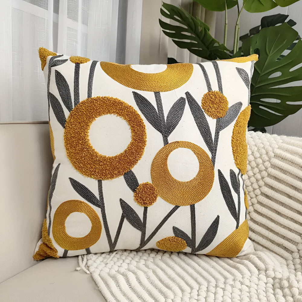 Lisslune | Floral Essence Embroidered Cushion Cover