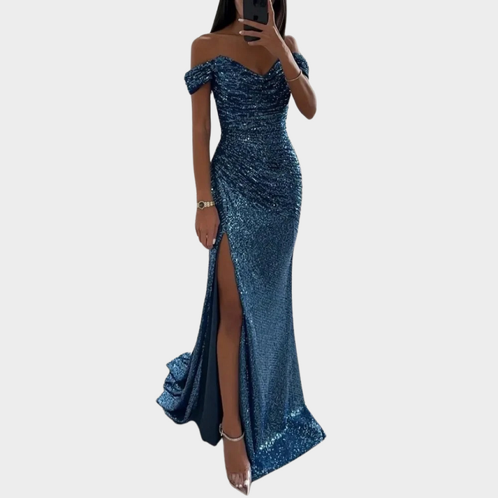 Lisslune | Women's Long Elegant Evening Dress with Slit for Women