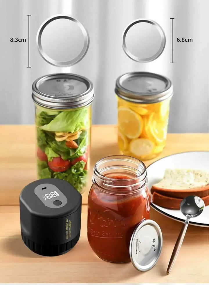 Lisslune | Cordless Mason Jar Vacuum Sealer Kit – Wide Mouth Food Preservation System with Airtight Electric Seal