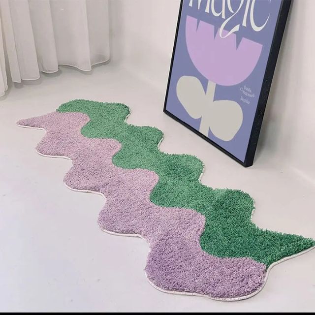 Lisslune | Abstract Color Block Rug made of Cotton-Polyester