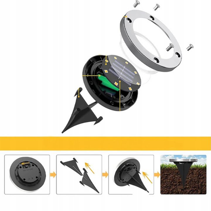 Lisslune | 3 Piece Solar Ground Lights – Elegant Outdoor Lighting without Cables