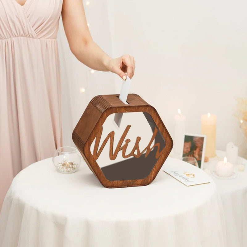 Lisslune | Personalized Wedding Card Hexagon Box