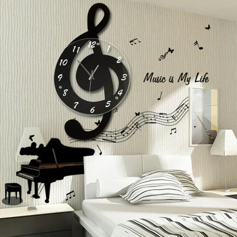 Lisslune | MelodyTime Artistic Wall Clock – Musical G Clef Design for Modern Interior