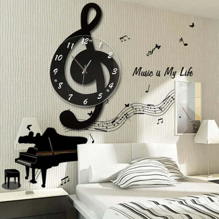 Lisslune | MelodyTime Artistic Wall Clock – Musical G Clef Design for Modern Interior