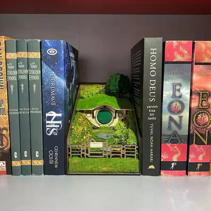 Lisslune | MiniScape Bookends – Handmade decorative book holders with micro-landscape design