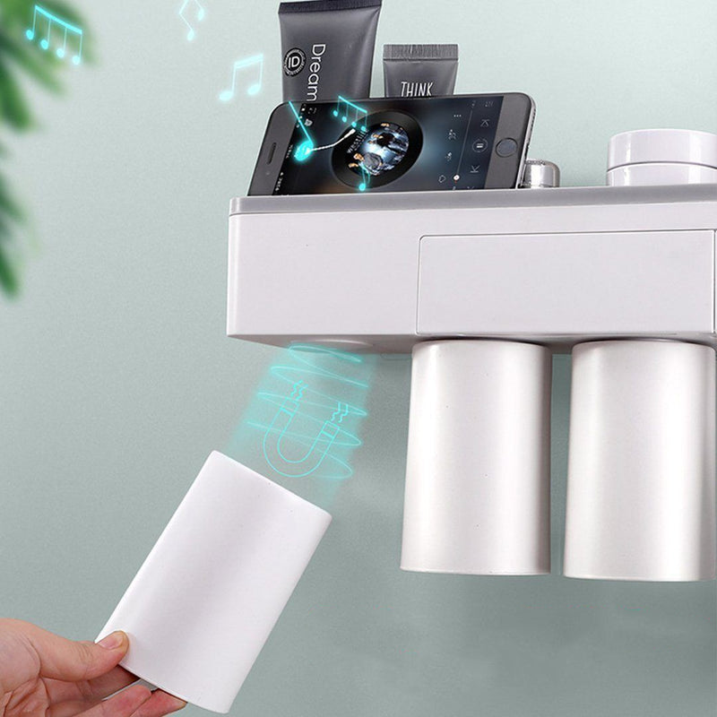 Lisslune | Practical toothbrush holder set with toothpaste dispenser