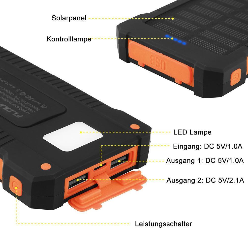 Lisslune | Waterproof Solar Energy Bank with Flashlight