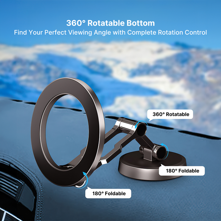 Lisslune | Top Rated Magnetic Car Phone Holder with Adjustable Stand - Best Auto Phone Mount for iPhone