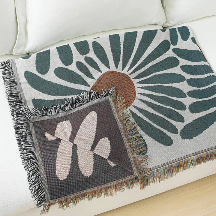 Lisslune | Floral Daisy Woven Throw Blanket