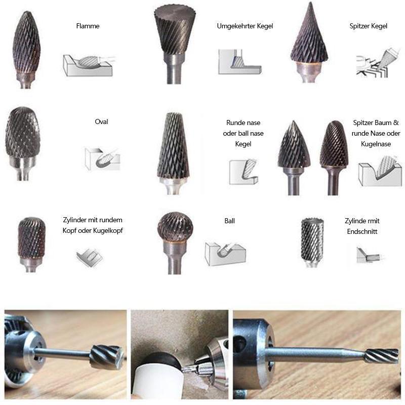 Lisslune | 10 in 1 Tungsten Steel Grinding Head (10PCS)