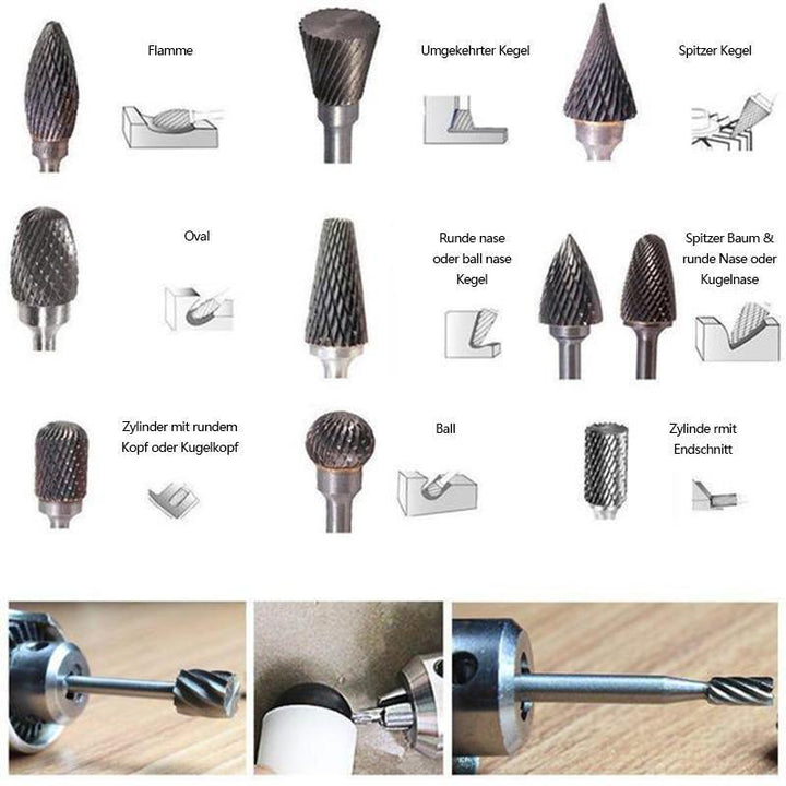 Lisslune | 10 in 1 Tungsten Steel Grinding Head (10PCS)