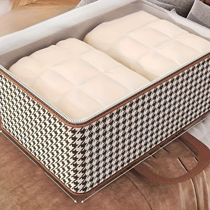 Lisslune | Durable Large Capacity Houndstooth Storage Suitcase