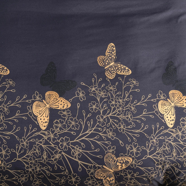Lisslune | Valora Midnight Butterfly Duvet Cover | 3pcs Set