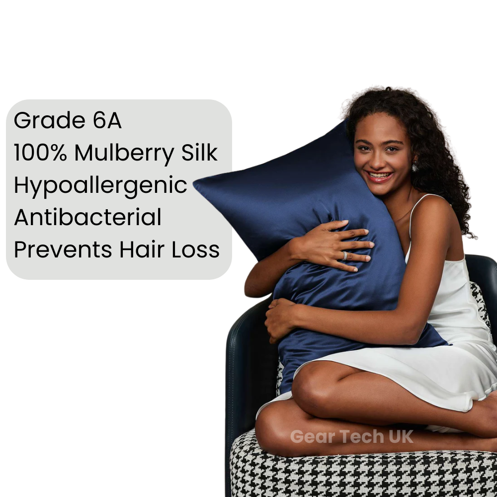 Lisslune | Silk Pillowcase – 100% Real Mulberry Silk for Hair & Skin – Cooling, Frizz-Free & Anti-Wrinkle Pillowcase UK