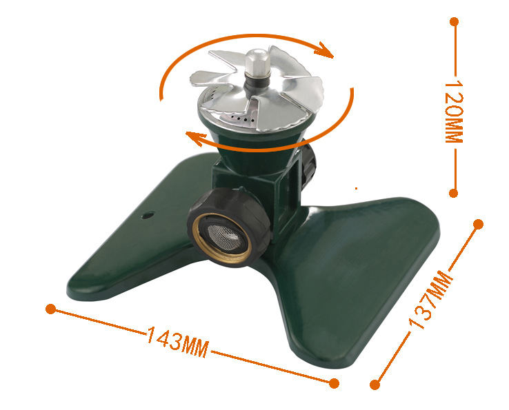 Lisslune | 360-Degree Automatic Rotating Metal Lawn Sprinkler – Effective Garden Watering Spray Head